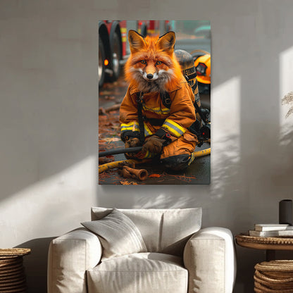 Firefighter Fox Canvas Prints Artesty