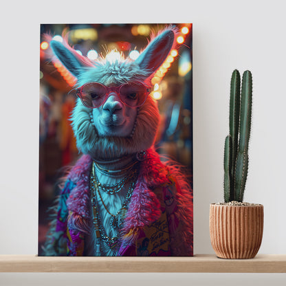 Glamorous Llama Fashion Portrait Canvas Prints Artesty