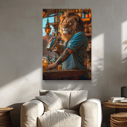 Lion Bartender Canvas Prints Artesty