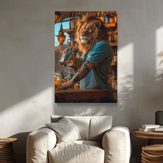 Lion Bartender Canvas Prints Artesty