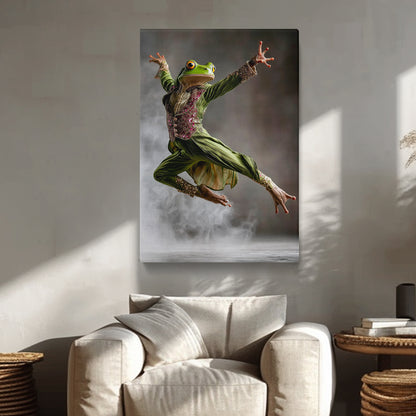 Elegant Dancing Frog in Costume Canvas Prints Artesty