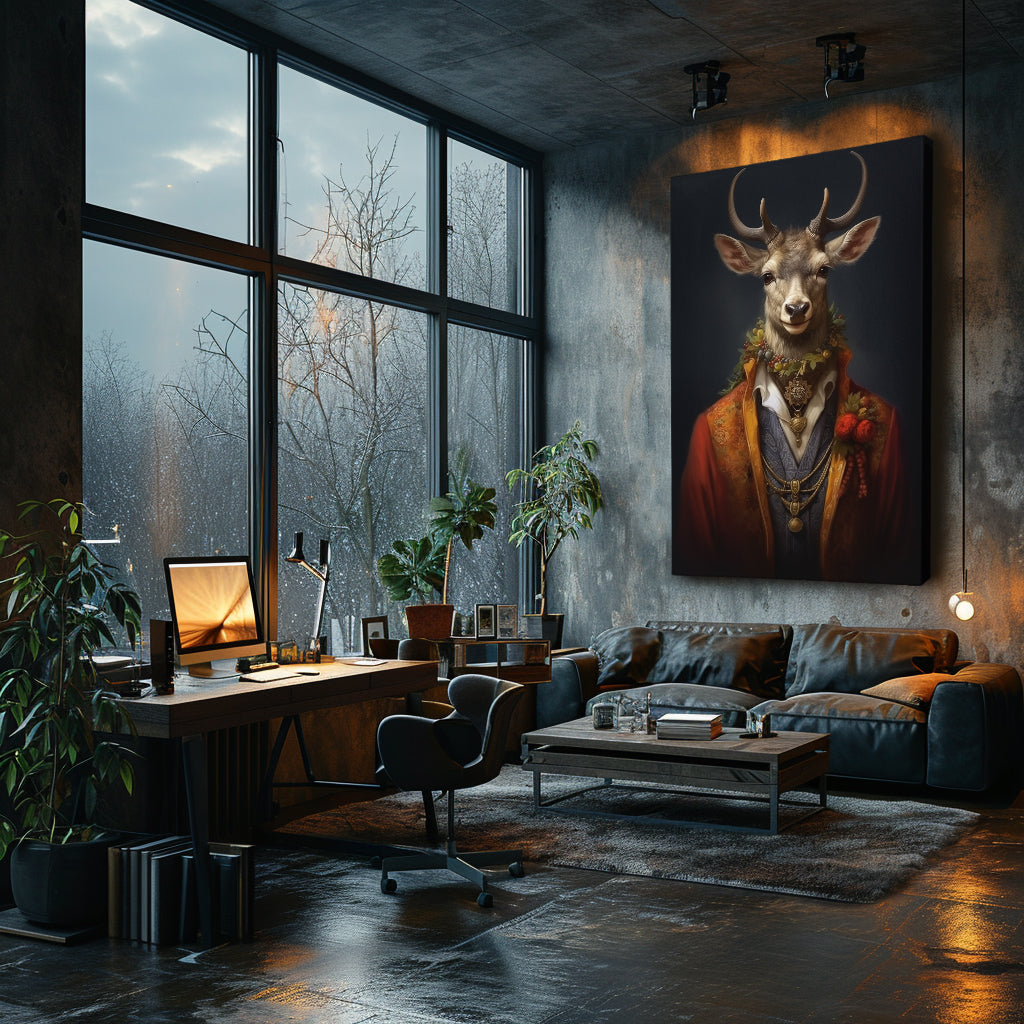Dressed Deer in Regal Attire Canvas Prints Artesty