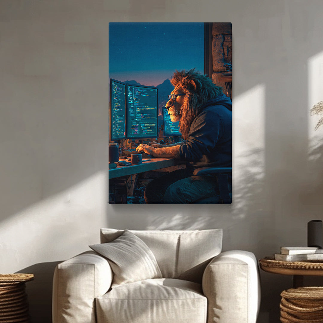 Lion Programmer Canvas Prints Artesty