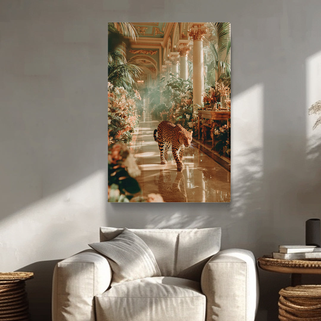 Leopard in Tropical Palace Canvas Prints Artesty
