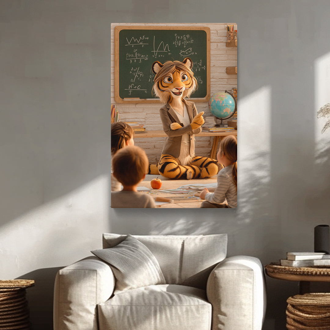 Smart Tiger Teacher Canvas Prints Artesty