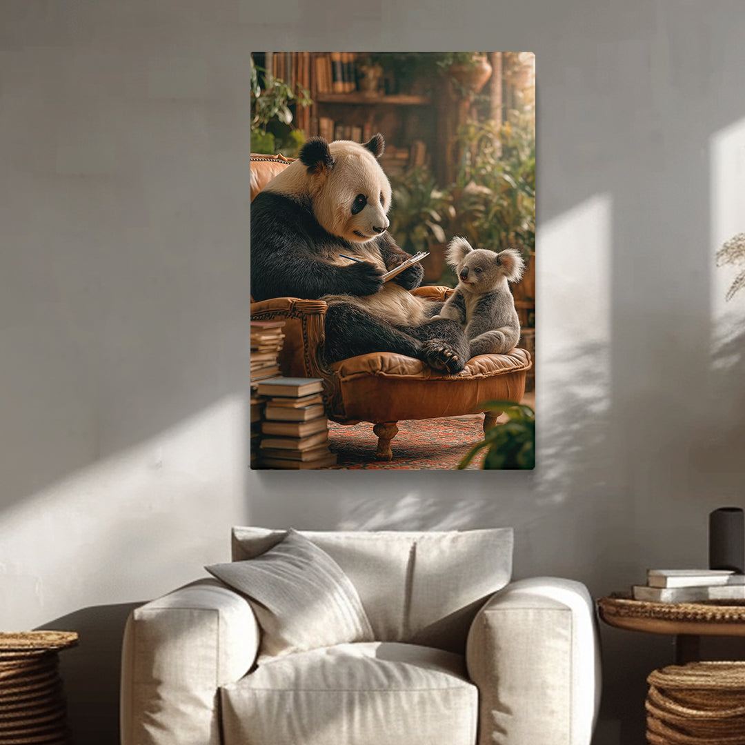 Therapist Panda and Koala Canvas Prints Artesty