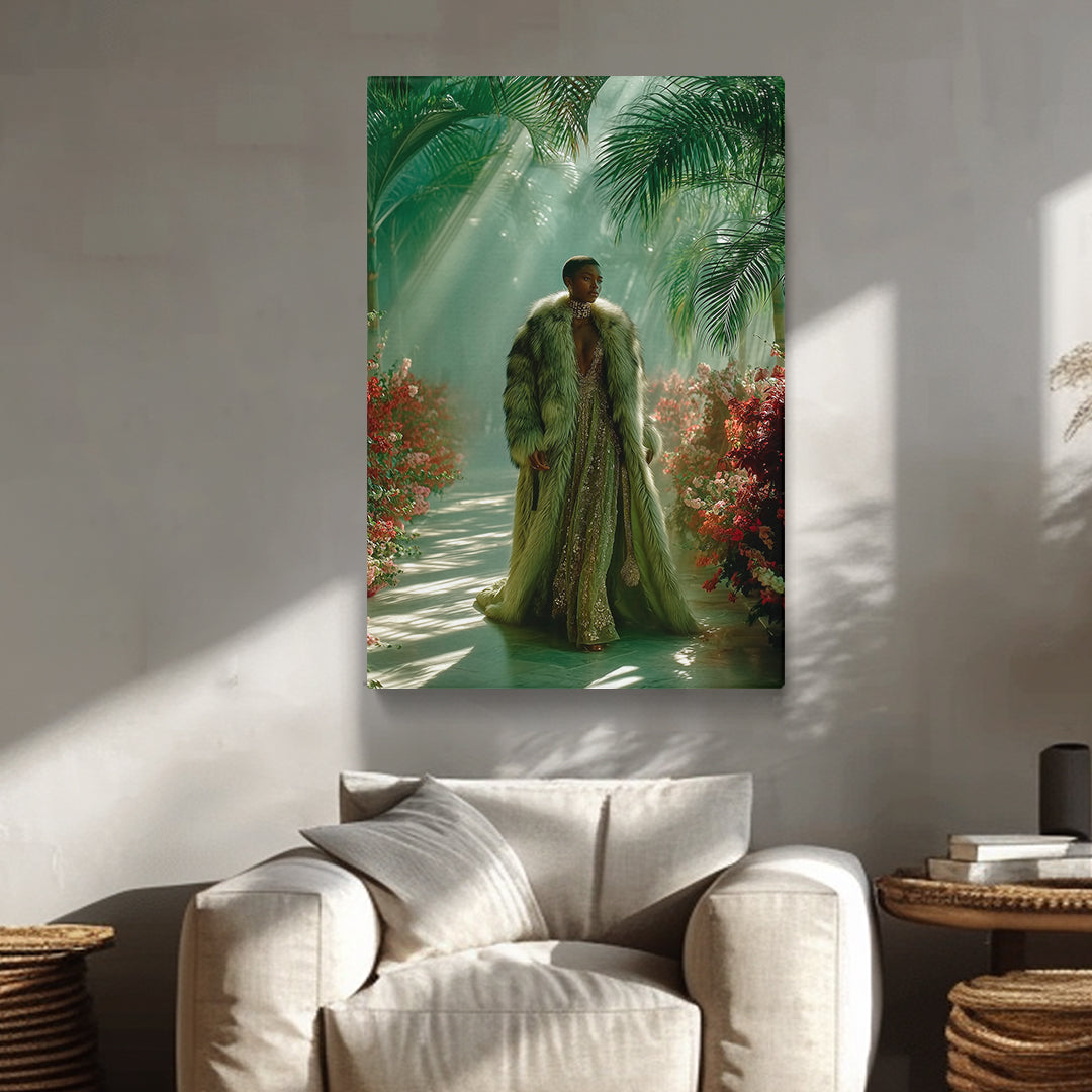 Fashion Woman in Tropical Jungle Canvas Prints Artesty