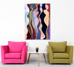Geometric Abstract Design Composed of Feminine Curved Lines Abstract Art Print Artesty   