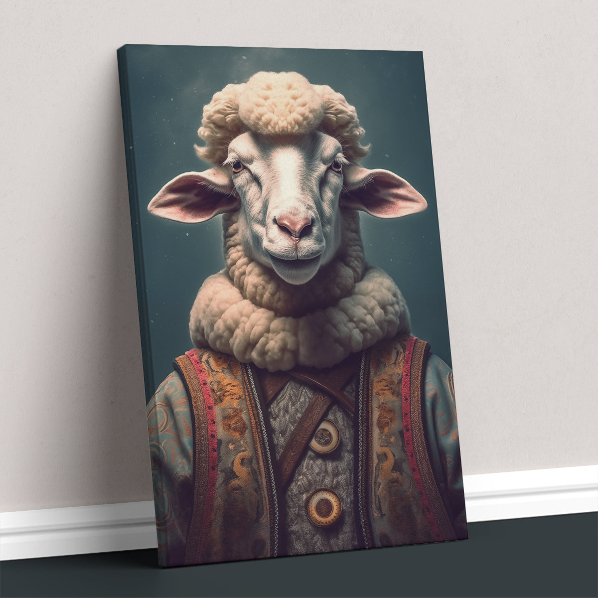 Sheep in Traditional Attire Canvas Prints Artesty 1 Panel 24"x36" 