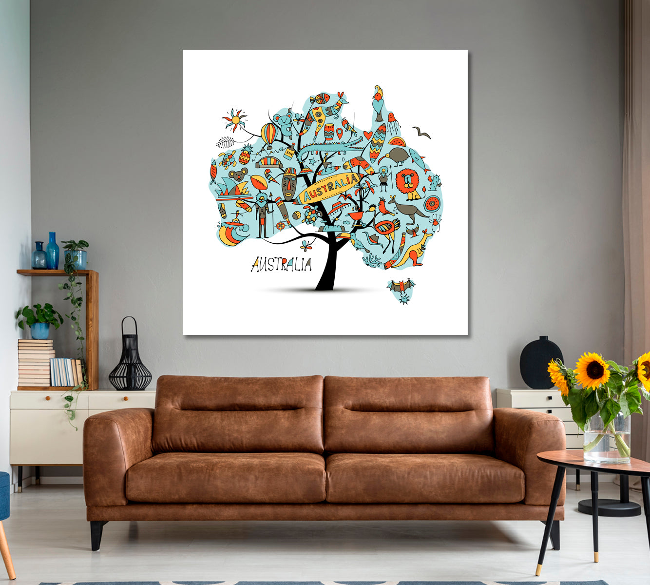 Australian Map Tree Posters, Flags Giclee Print Artesty   