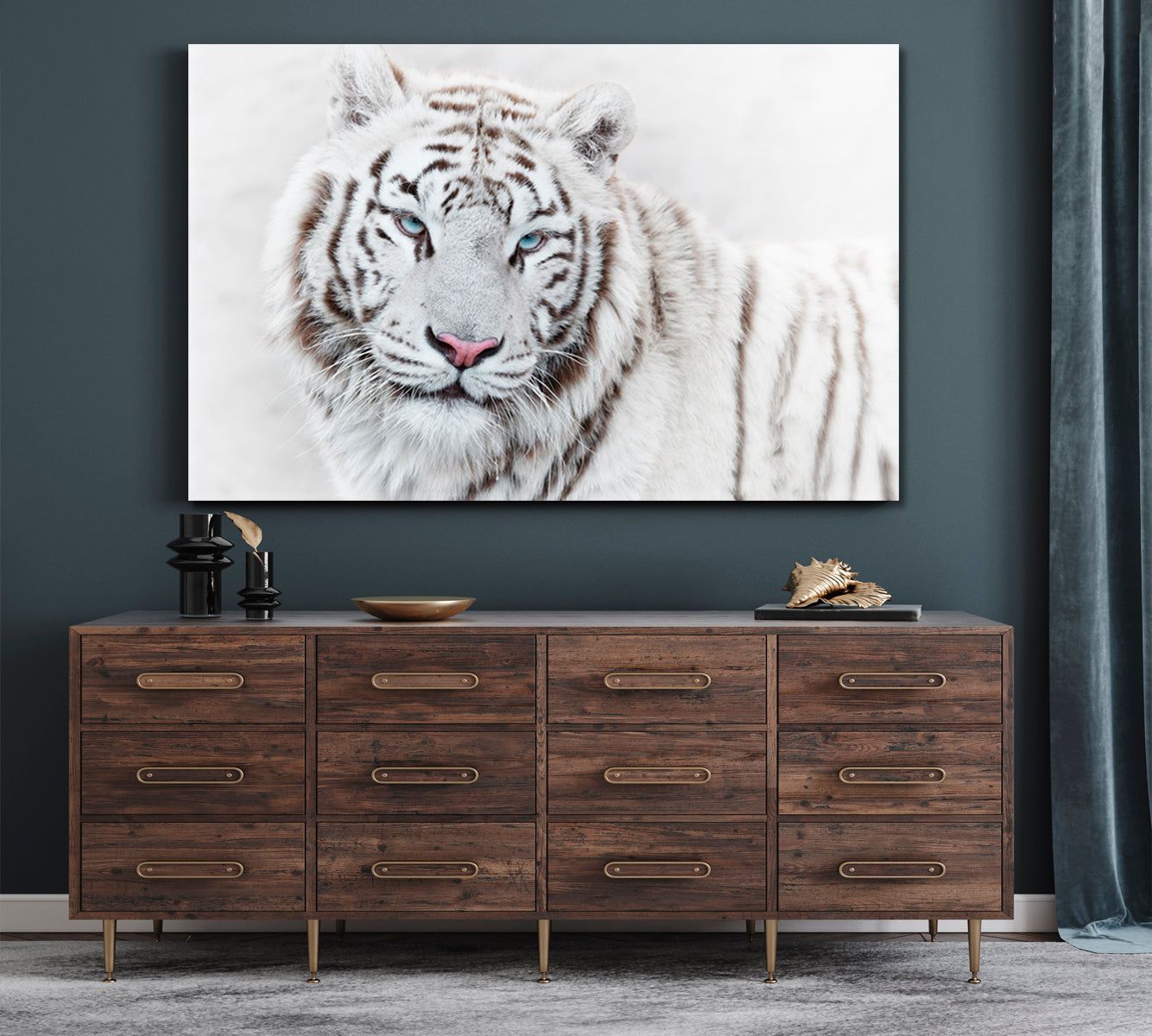 Beautiful Mighty White Tiger Animals Canvas Print Artesty   