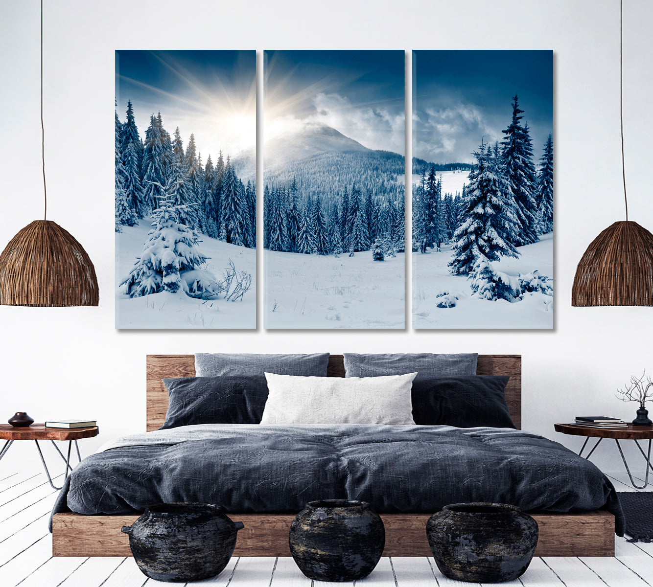 Beautiful Winter Landscape Snow Covered Trees Scenery Landscape Fine Art Print Artesty   