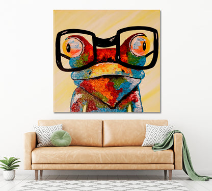 Colorful Bright Frog Animals Canvas Print Artesty   