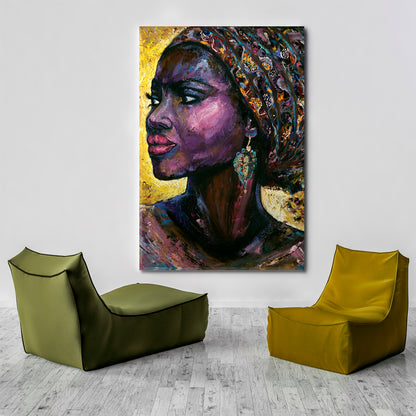 MISS YUMNA Good Fortune Beautiful Black Woman African Style Canvas Print Artesty   