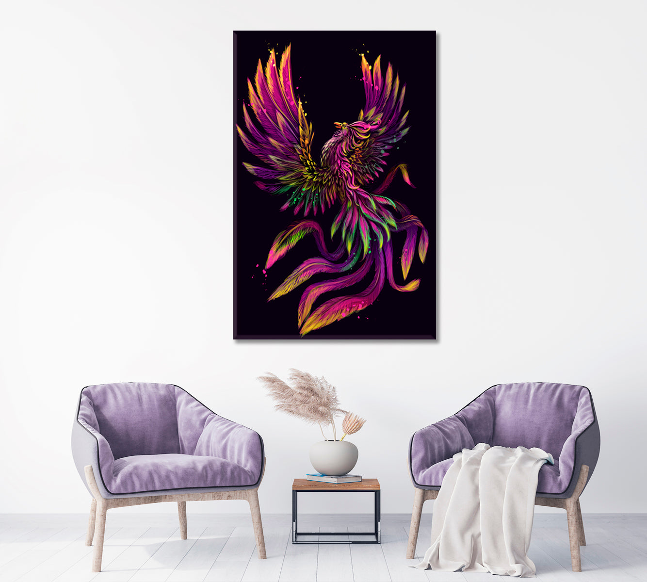 PHOENIX Neon Phoenix Bird Surreal Fantasy Large Art Print Décor Artesty   