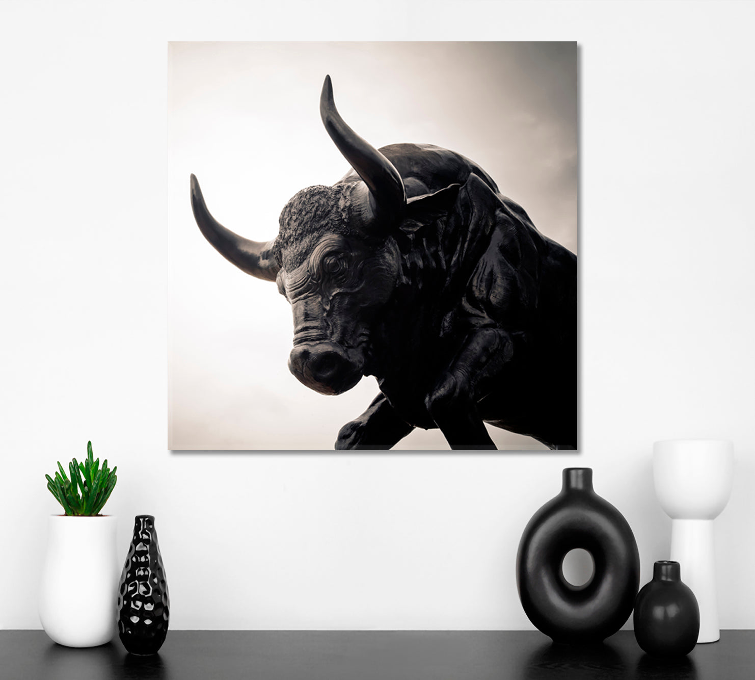 STRONG BULL Animals Canvas Print Artesty   