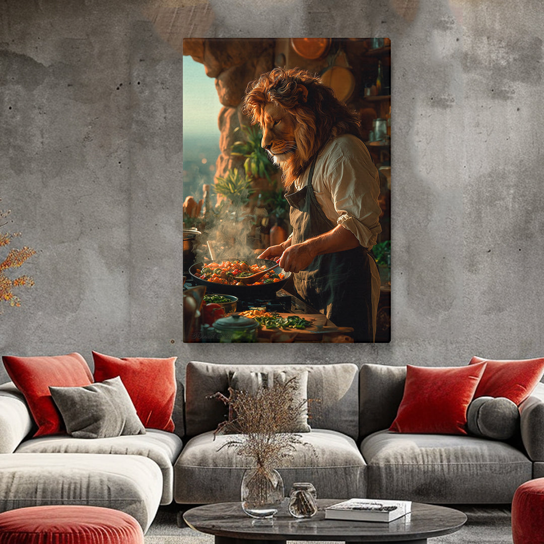 Lion Chef Canvas Prints Artesty