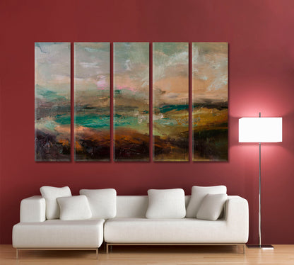 Pastel Grunge Abstract Landscape Scenery Landscape Fine Art Print Artesty 5 panels 36" x 24" 