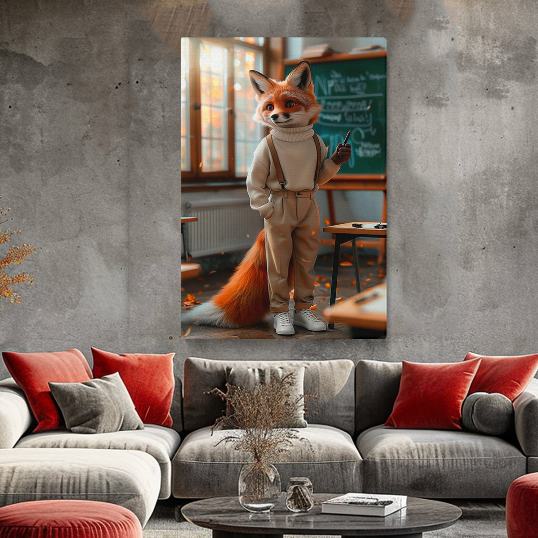 Teacher Fox in Classroom Canvas Prints Artesty