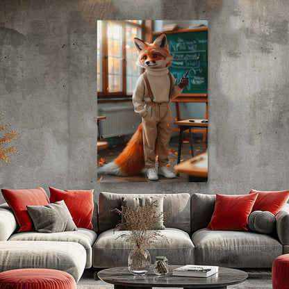 Teacher Fox in Classroom Canvas Prints Artesty
