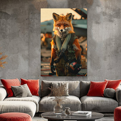 Aviation Fox Pilot Canvas Prints Artesty