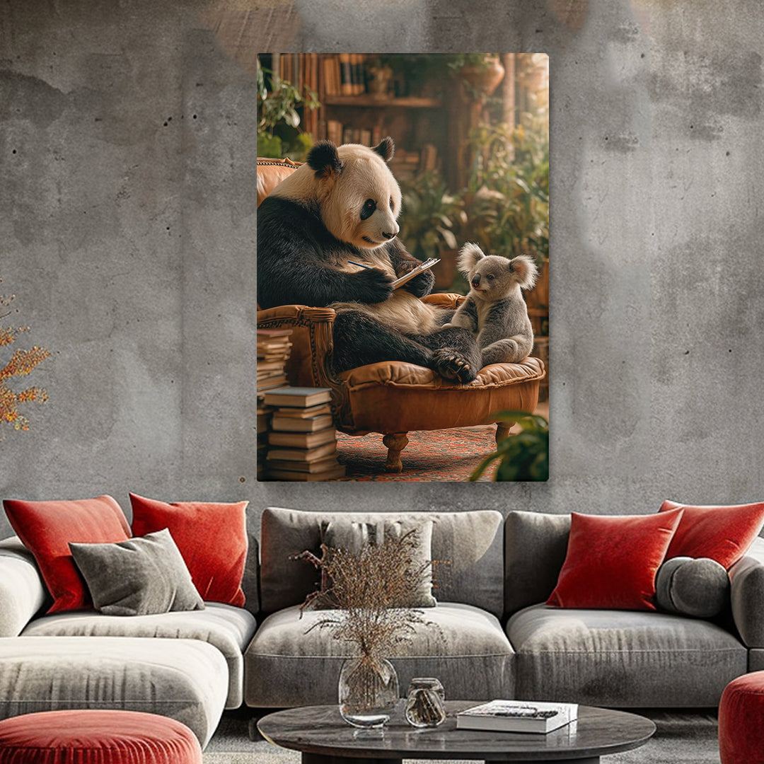Therapist Panda and Koala Canvas Prints Artesty 1 Panel 16"x24"