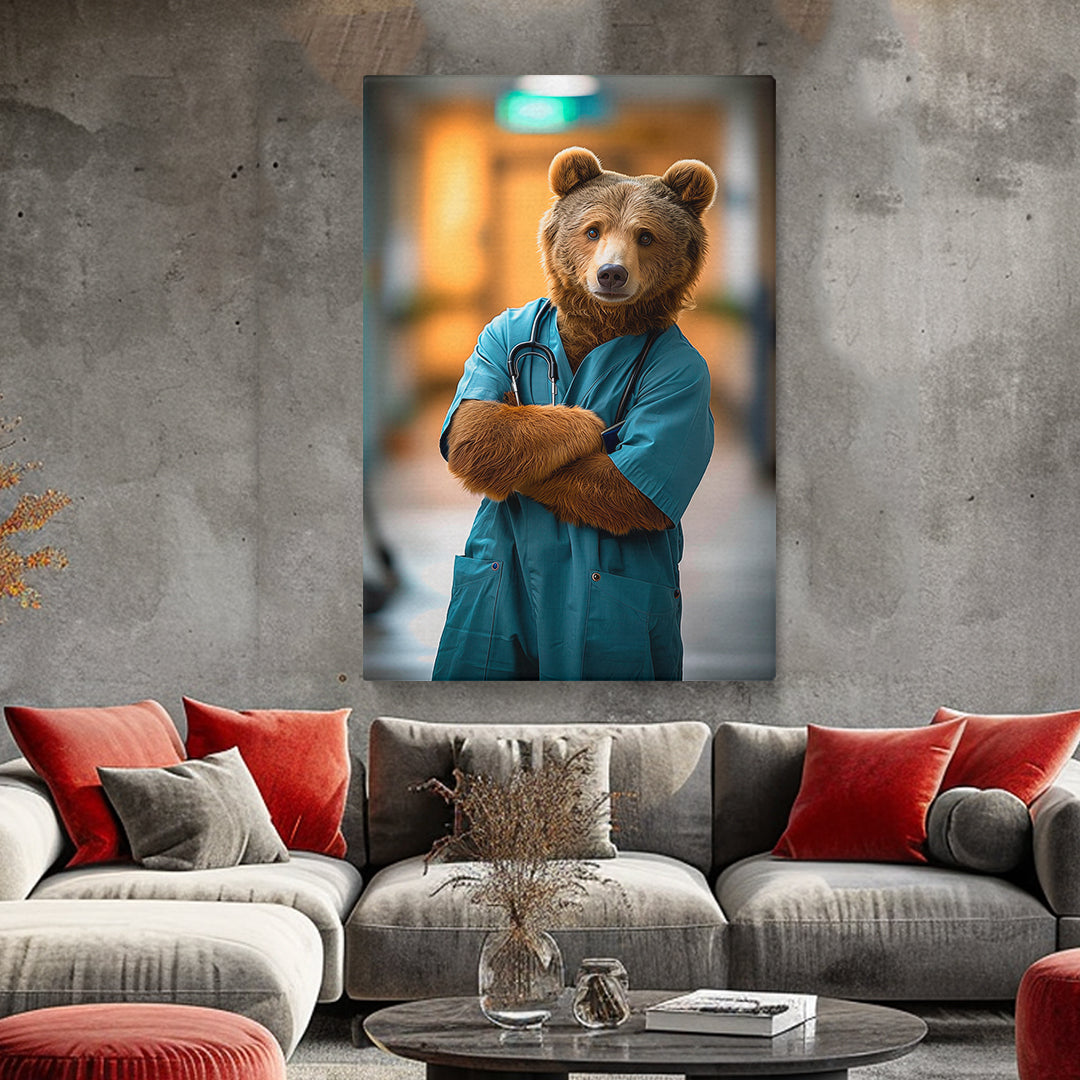 Confident Bear Doctor Canvas Prints Artesty