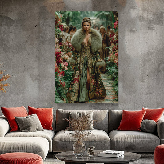 Floral Fashion Queen Portrait Canvas Prints Artesty