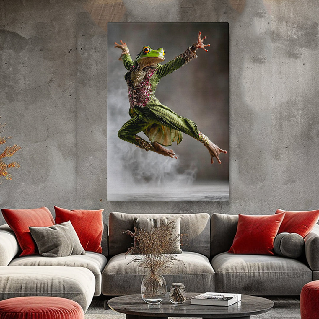 Elegant Dancing Frog in Costume Canvas Prints Artesty 1 Panel 16"x24"