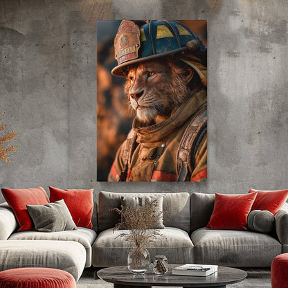 Lion Firefighter Canvas Prints Artesty