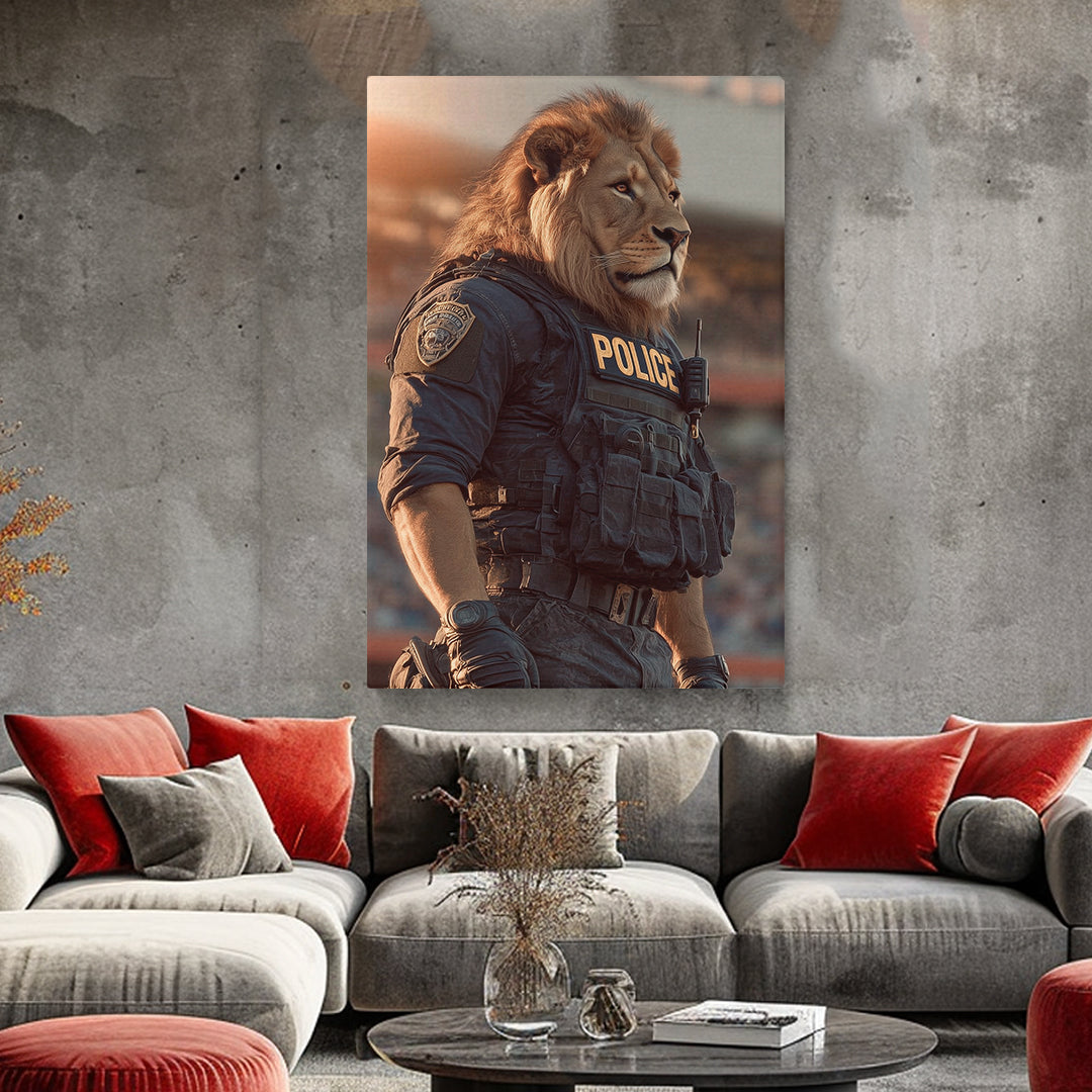 Lion Police Officer Canvas Prints Artesty