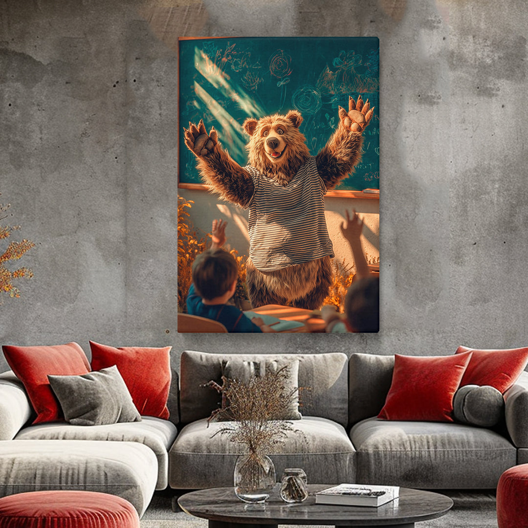 Playful Bear Teacher Canvas Prints Artesty