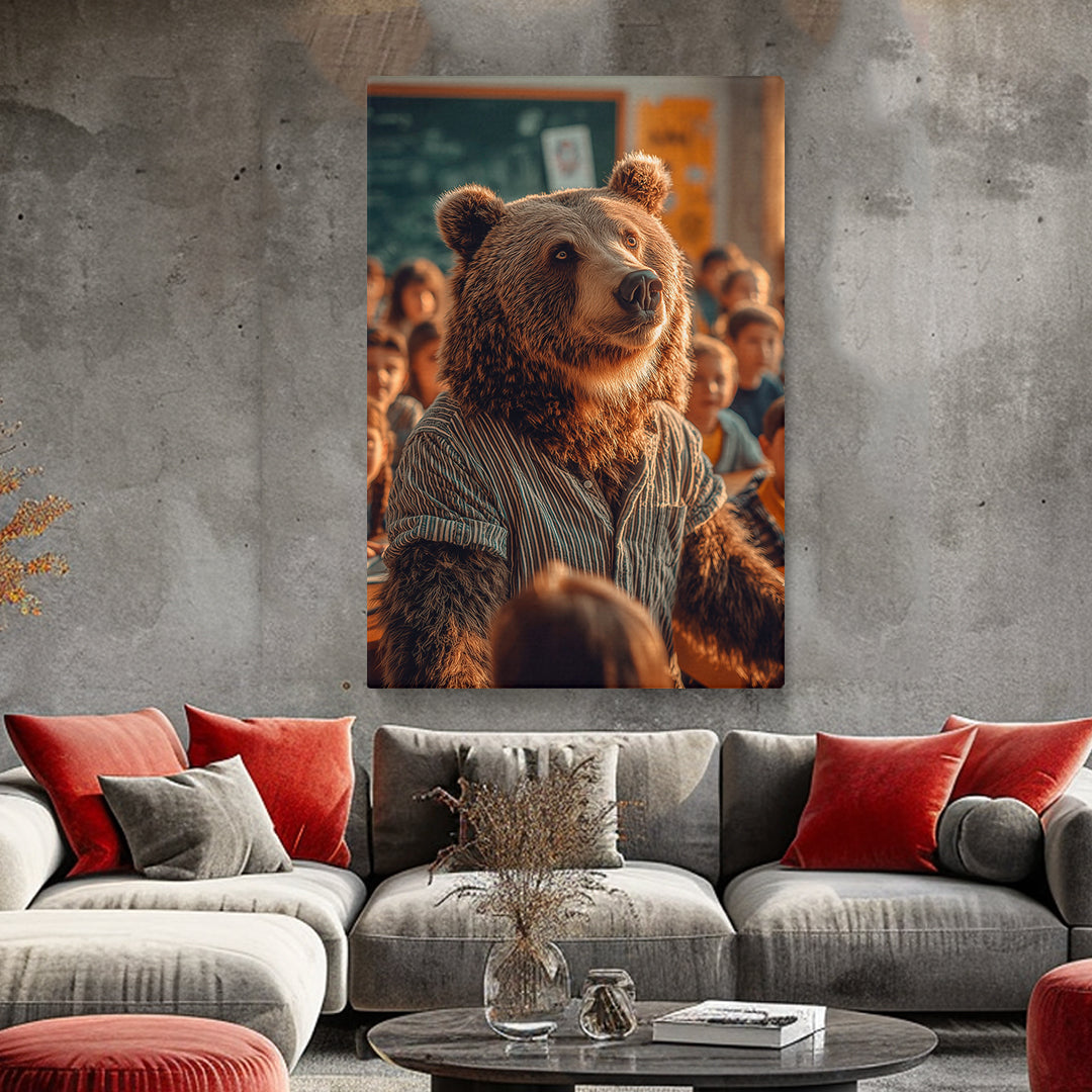 Bear Teacher in Classroom Canvas Prints Artesty