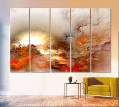 SUNSET Abstract Colorful Sky Skyscape Canvas Artesty 5 panels 36" x 24" 