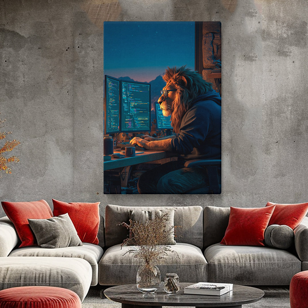 Lion Programmer Canvas Prints Artesty