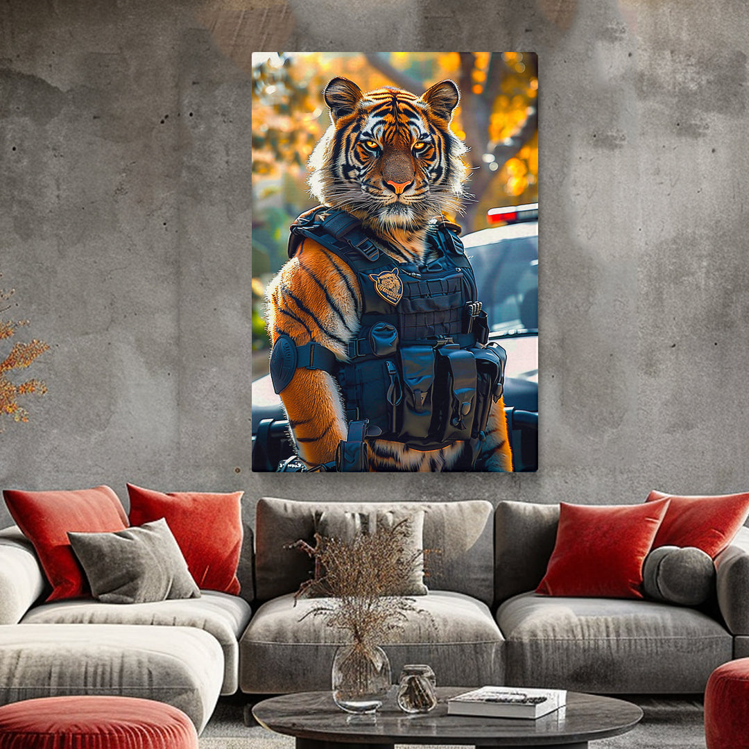 Tiger Police Officer Canvas Prints Artesty