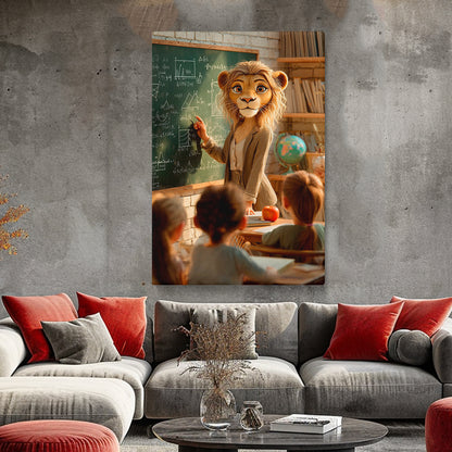 Lion Teacher in Classroom Canvas Prints Artesty