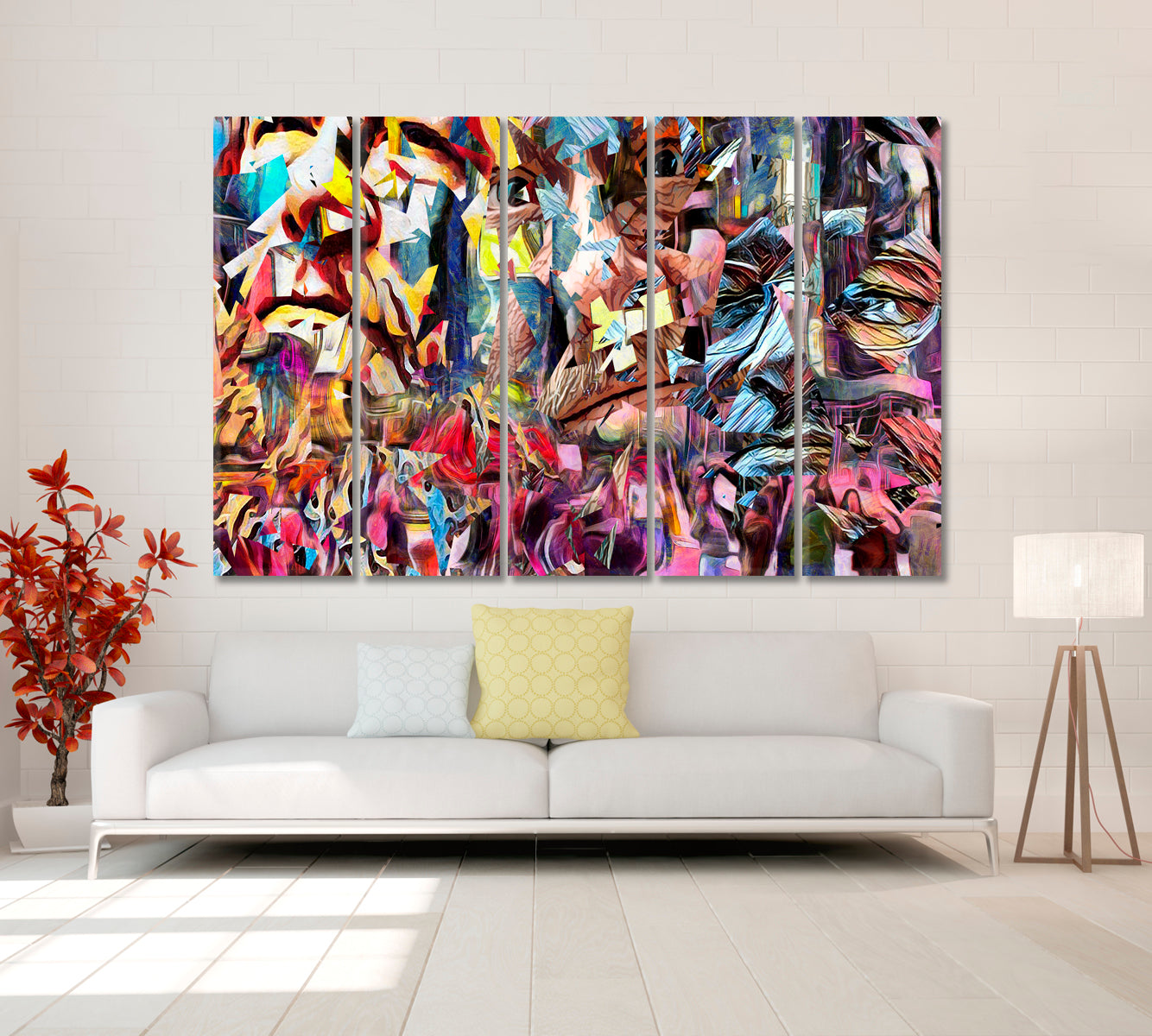 Surreal Psychologic Shape Portrait Surreal Fantasy Large Art Print Décor Artesty 5 panels 36" x 24" 