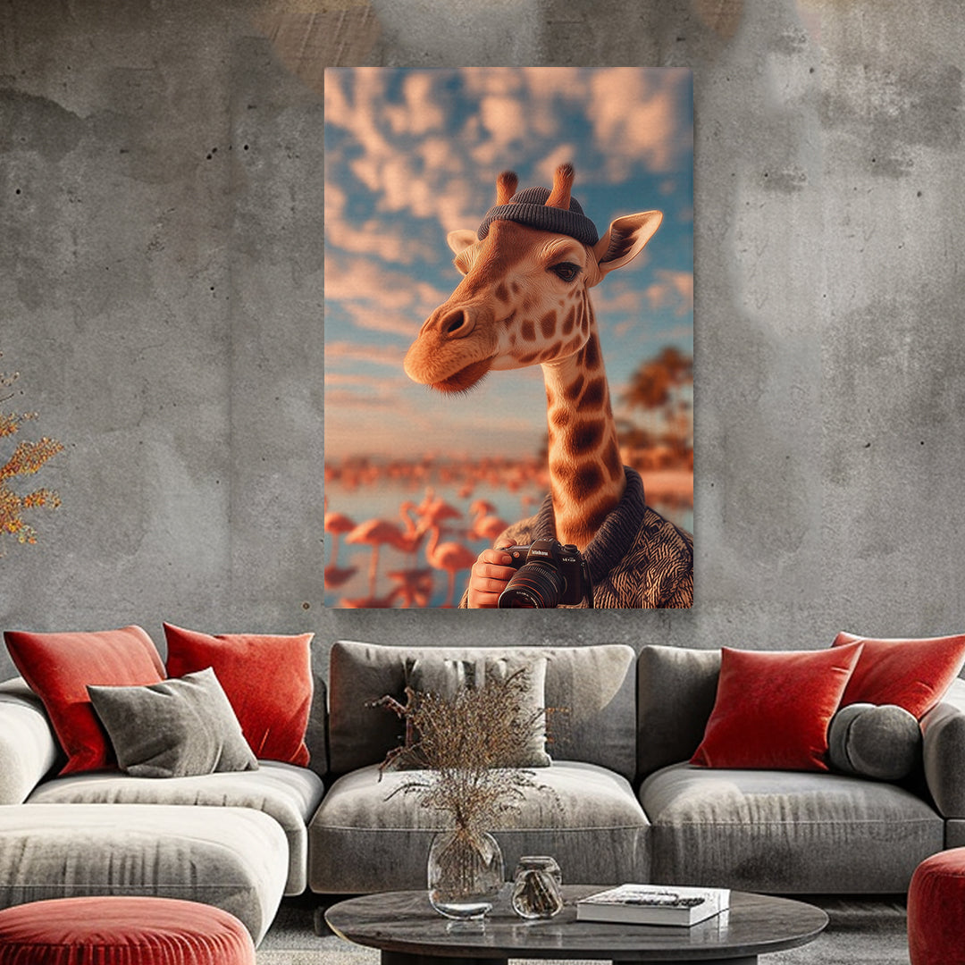 Photographer Giraffe Canvas Prints Artesty 1 Panel 16"x24"
