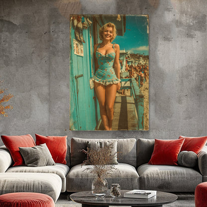 Sunny Vintage Pin-Up Girl Canvas Prints Artesty