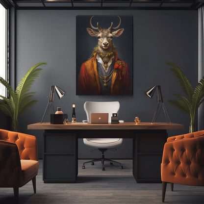 Dressed Deer in Regal Attire Canvas Prints Artesty