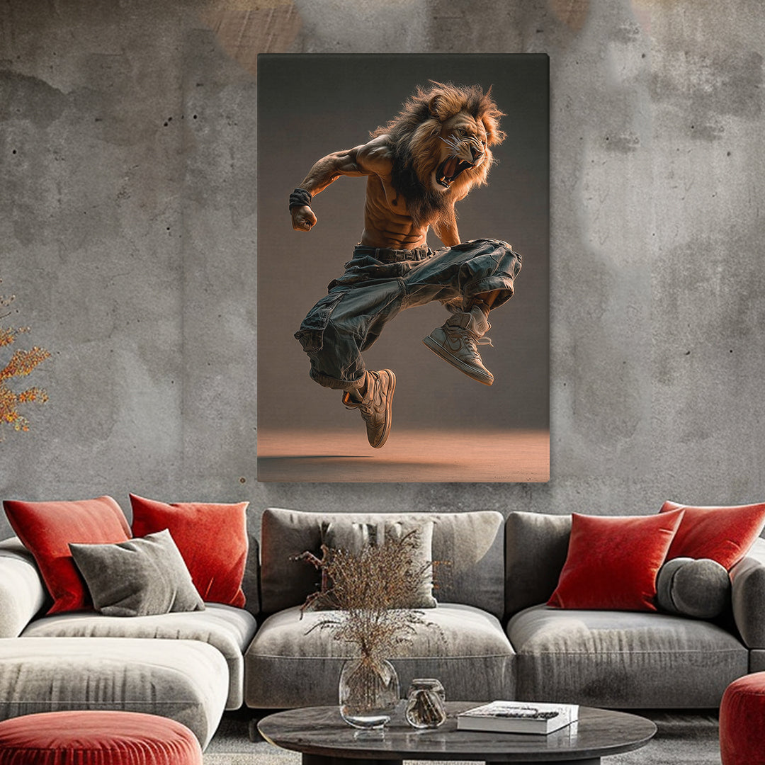 Roaring Lion Street Dancer Canvas Prints Artesty 1 Panel 16"x24"