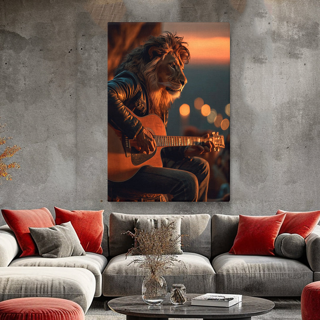 Lion Guitarist Canvas Prints Artesty