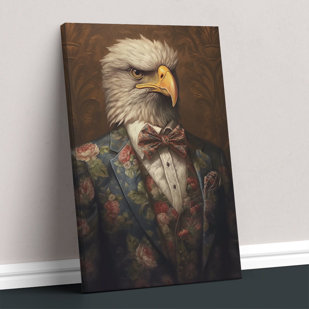 Eagle in Floral Suit Canvas Prints Artesty 1 Panel 16"x24"