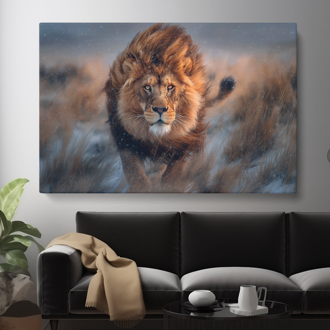 Running Lion Animals Canvas Print Artesty