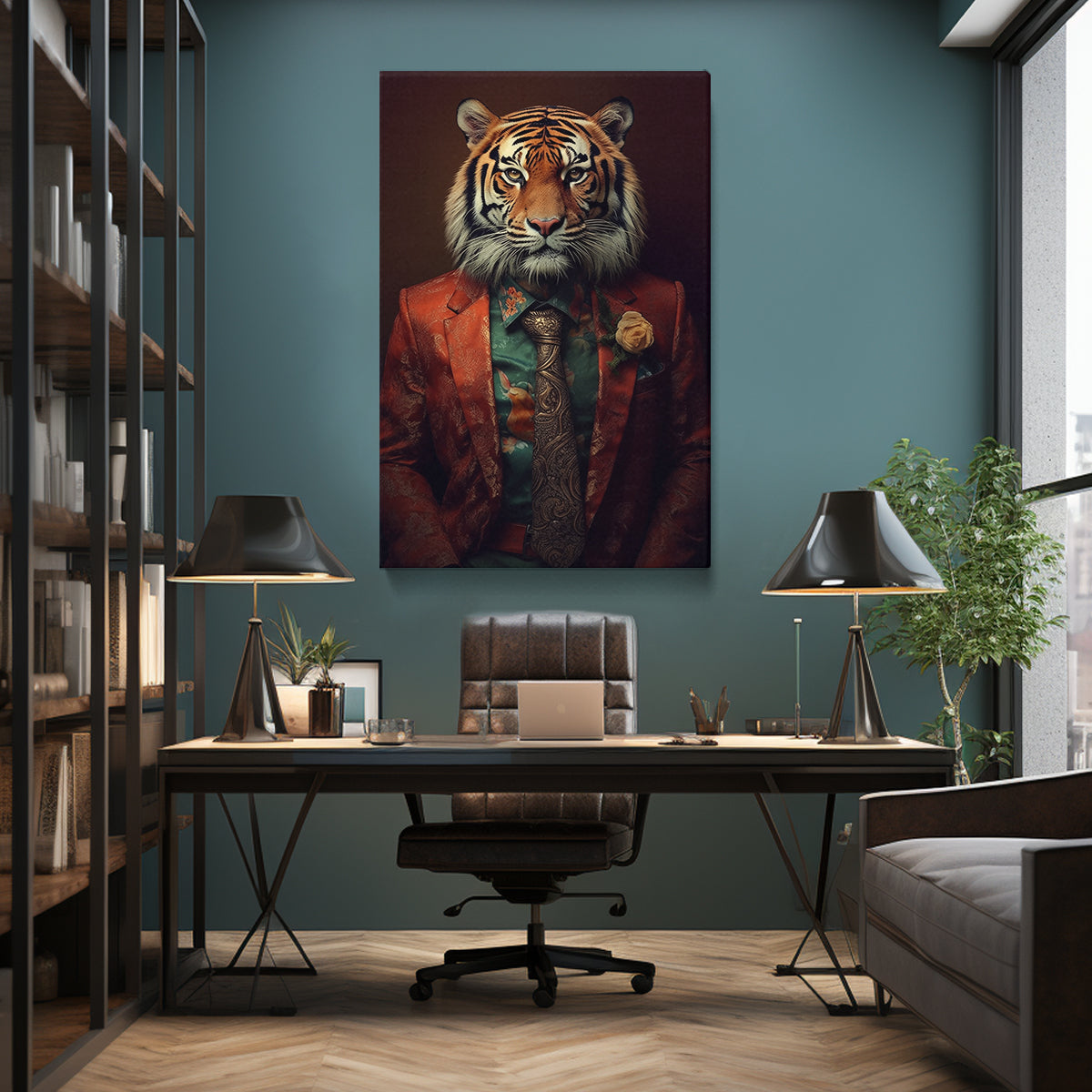 Charming Tiger Gentleman for Office Canvas Prints Artesty   