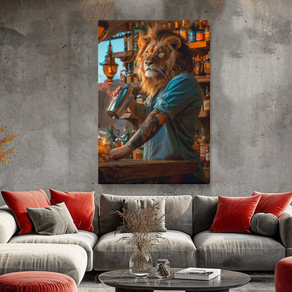 Lion Bartender Canvas Prints Artesty