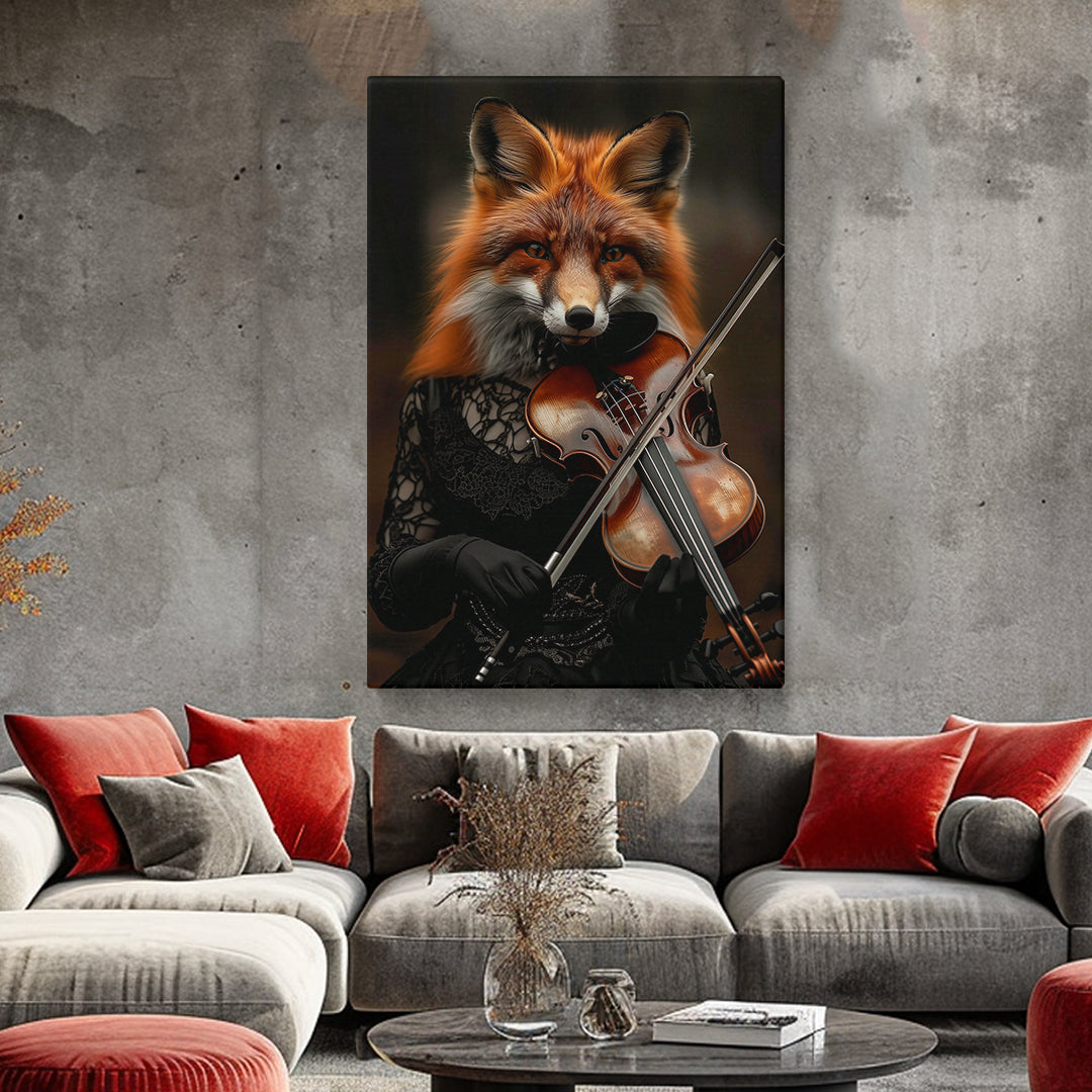 Fox Playing Violin Canvas Prints Artesty