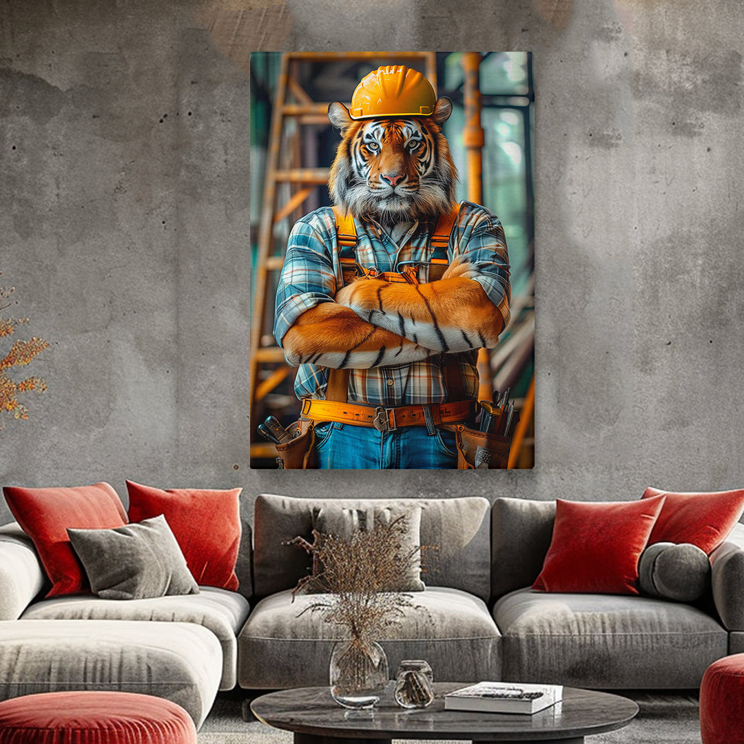 Confident Builder Tiger Canvas Prints Artesty