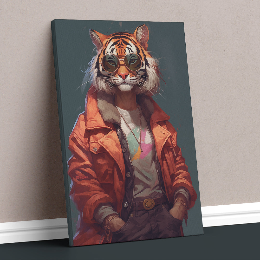 Modern Trendy Tiger Portrait, Urban Style Animal Gift Abstract Art Print Artesty   